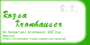 rozsa kronhauser business card